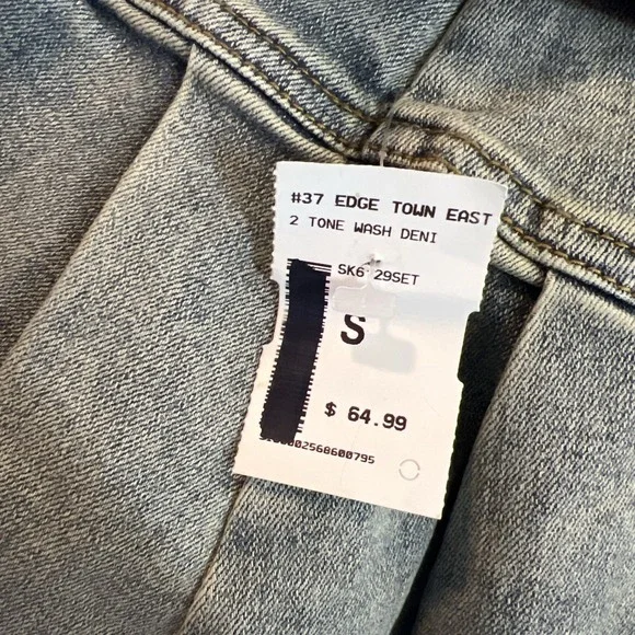 Sun Dream Retro Strapless Denim 2pc Detachable Brown Chunky Belt Kilt Mini Skirt - Picture 8 of 9